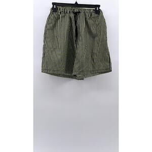 COLLUSION Women's Yellow-Blue Checkered Casual Shorts SZ 2